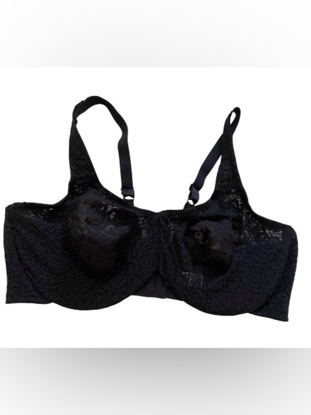 Wacoal Black Lace Underwire Bra - size 40 D
